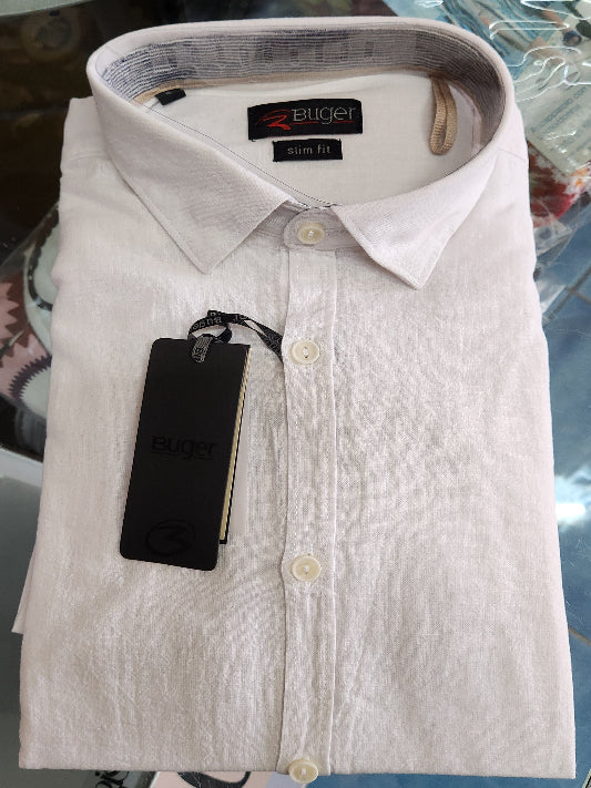 Camicia uomo Buger misto lino manica lunga