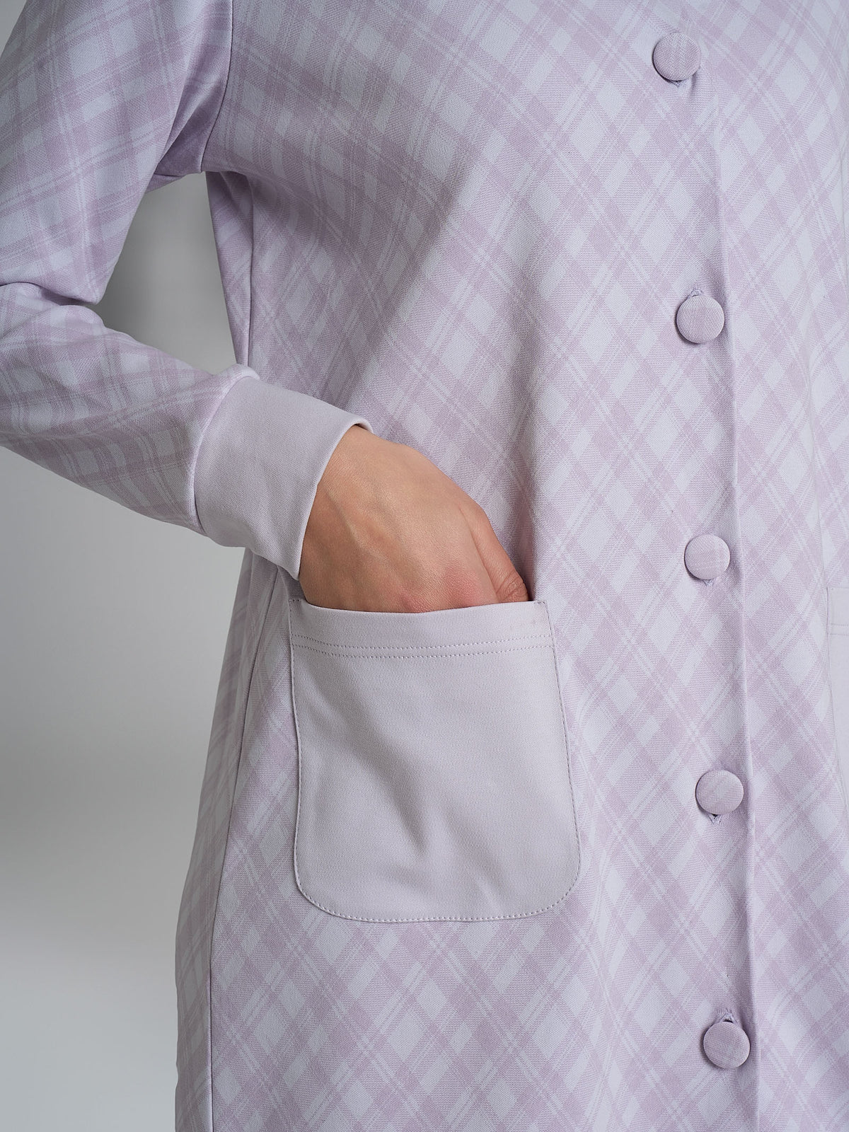 Vestaglia donna Ragno caldo cotone DR60NR bottoni lilla