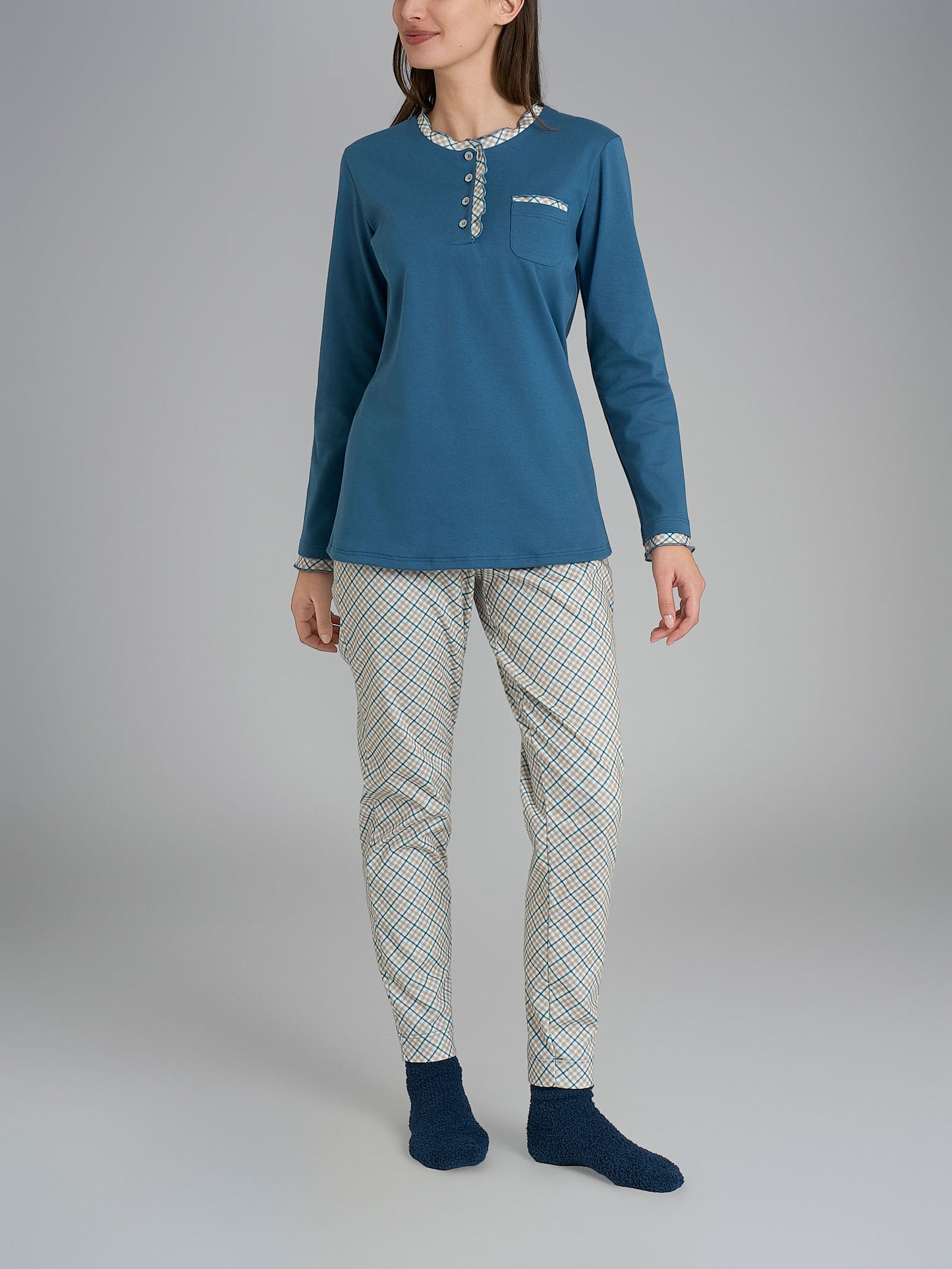 Pigiama donna Ragno caldo cotone DR66N1 serafino