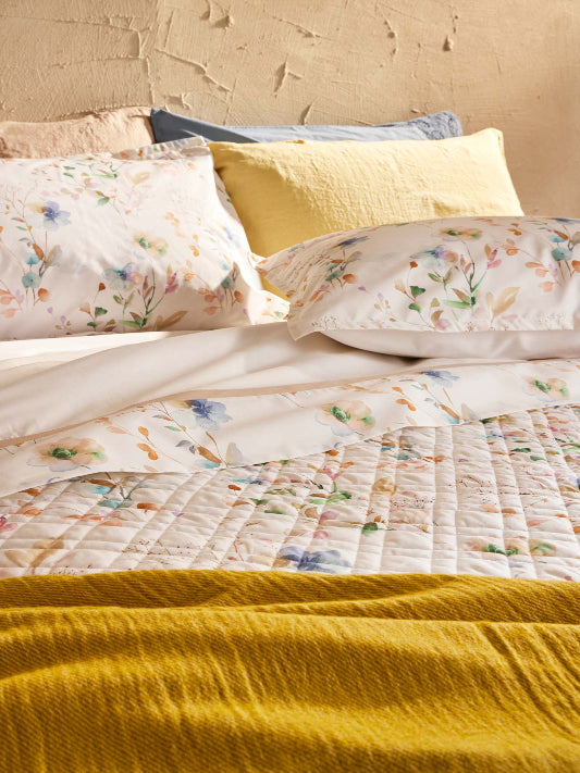 Lenzuola Biancoperla matrimoniale Eko Flores floreale