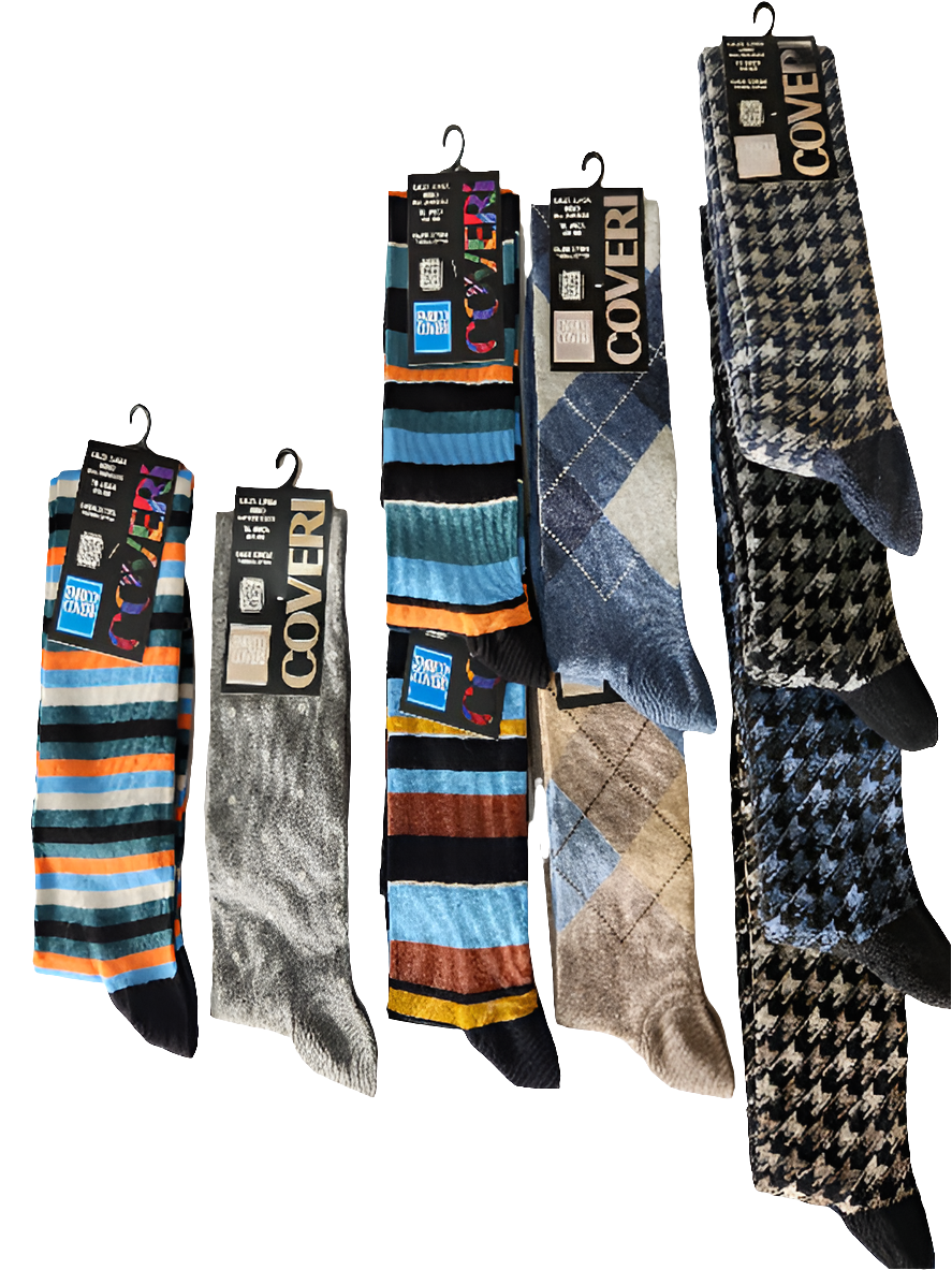 Calzino uomo lungo Coveri caldo cotone fantasia tg unica 39/45
