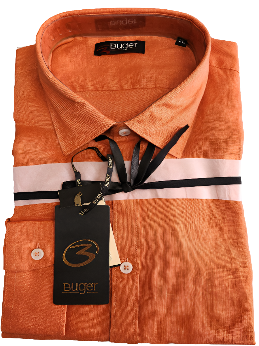 Camicia uomo Buger manica lunga Puro lino collo classico