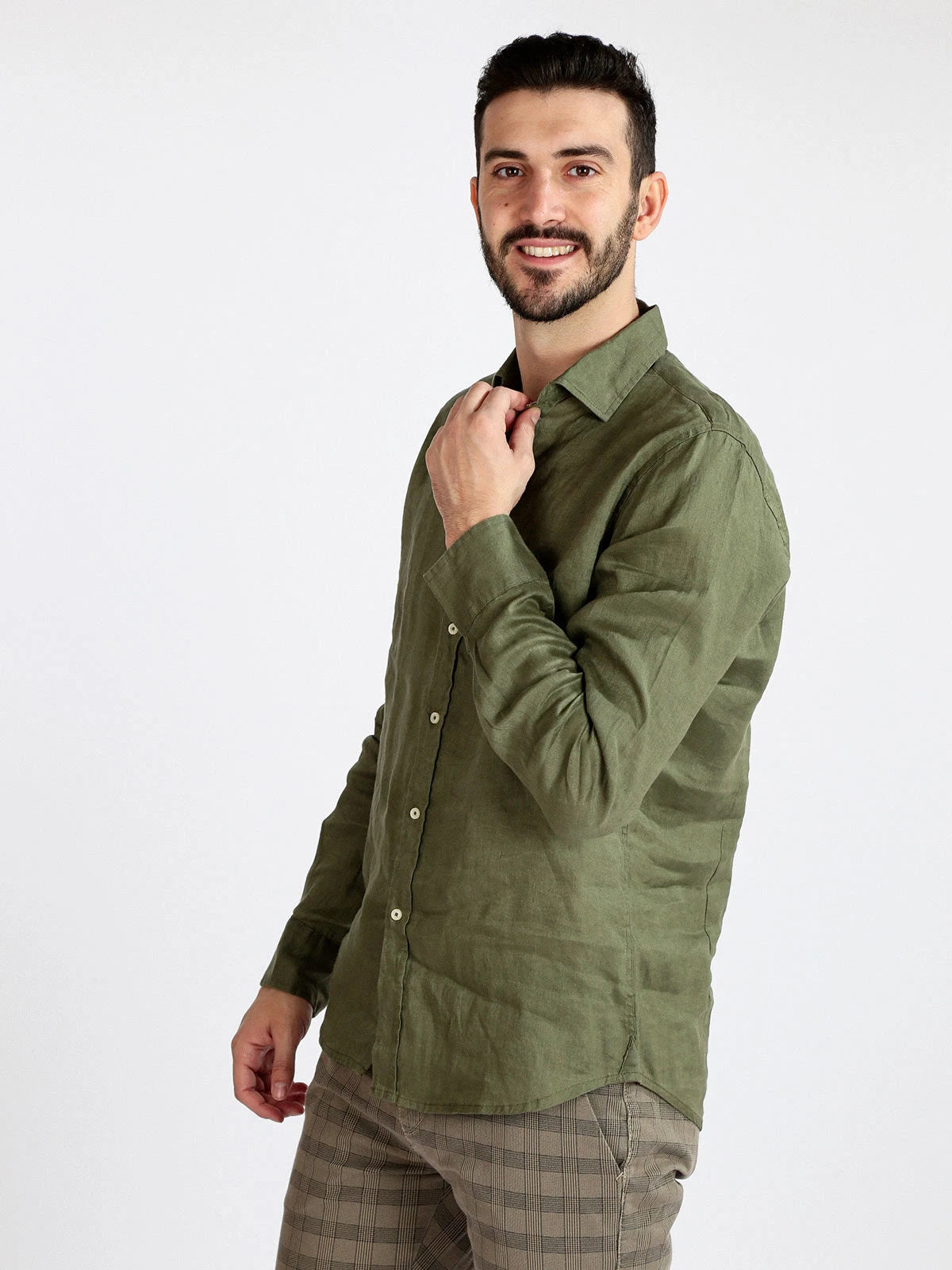 Camicia uomo Guy puro lino manica lunga