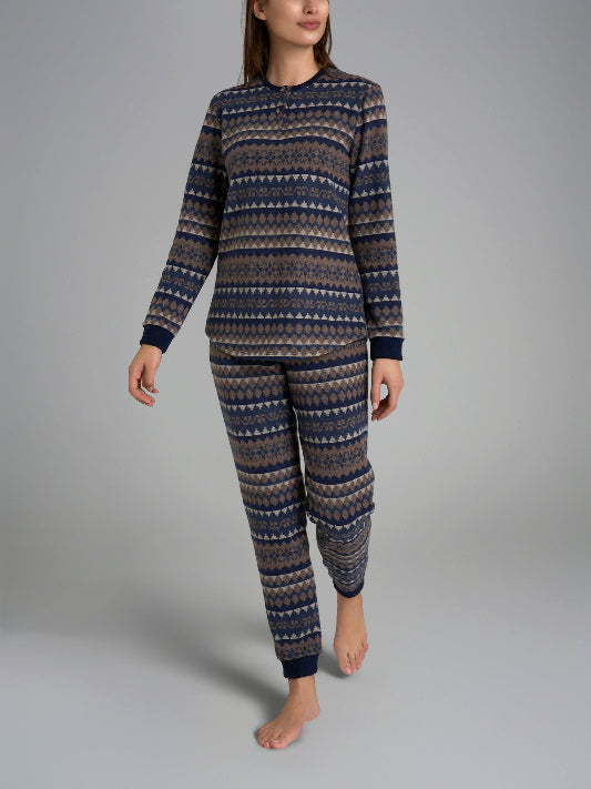 Pigiama donna Ragno eco Pile DR92N1 tutto stampa serafino