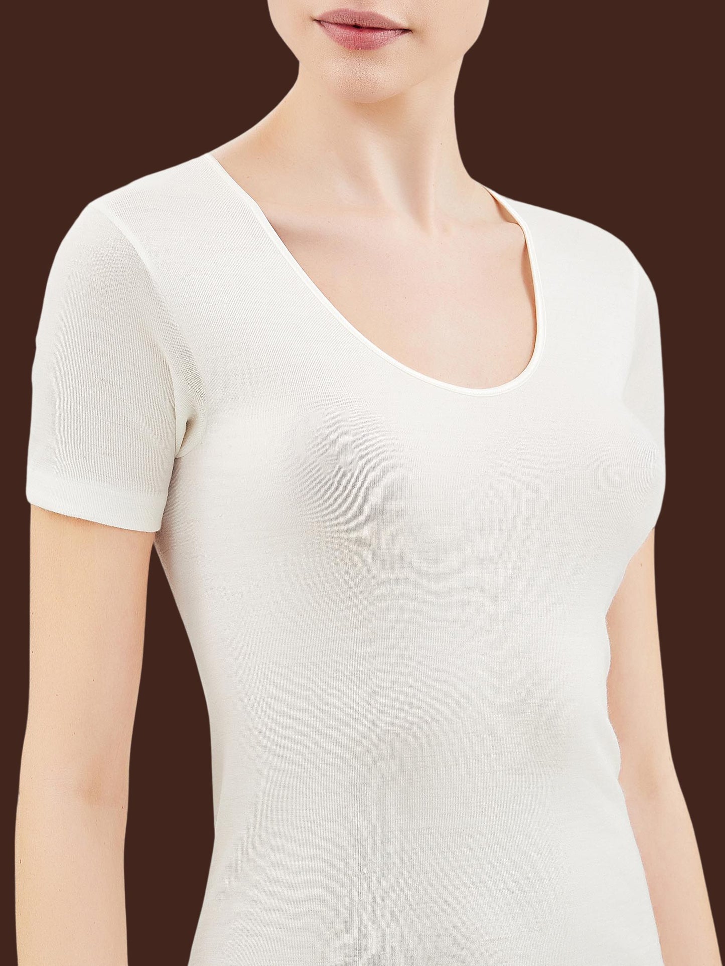 Maglia intima donna Ragno  lana seta 074027 manica corta