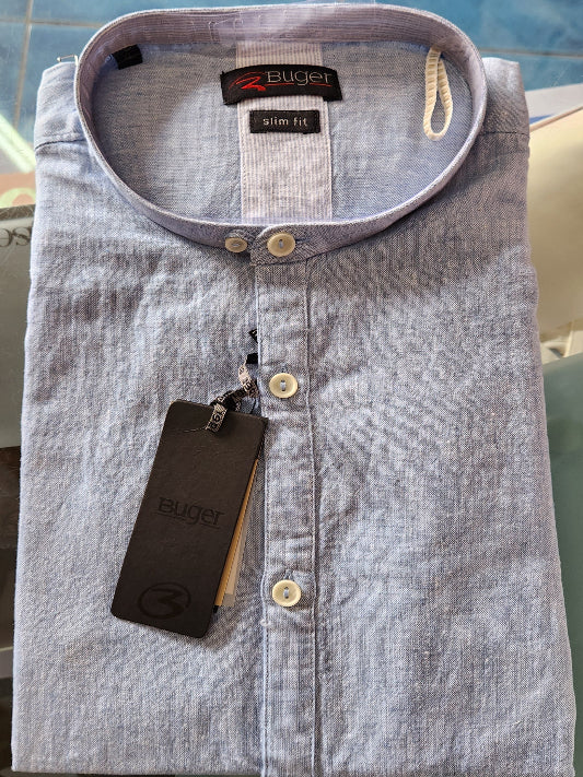 Camicia uomo Buger coreana lino manica lunga