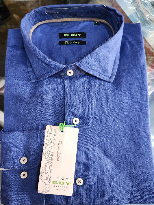 Camicia uomo Guy puro lino manica lunga