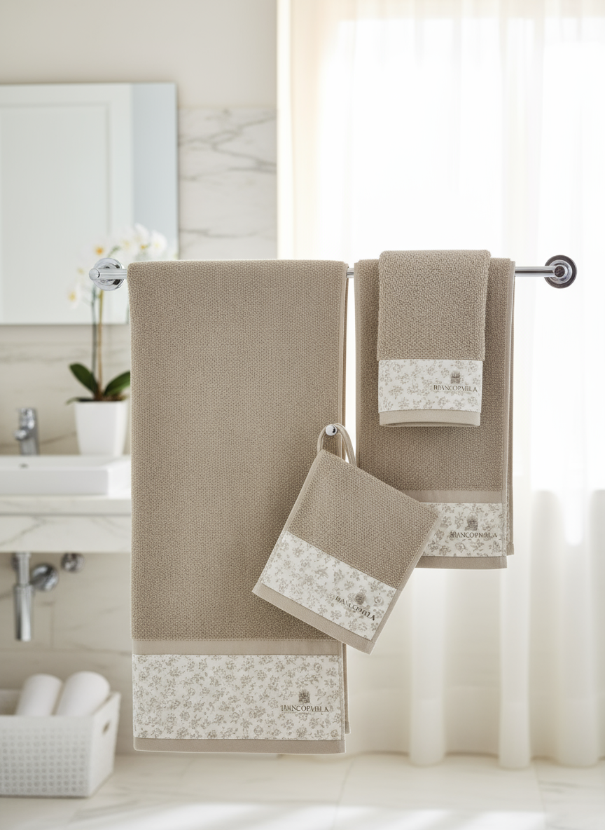 Asciugamani Biancoperla 4pz (2+2) mod. Primula