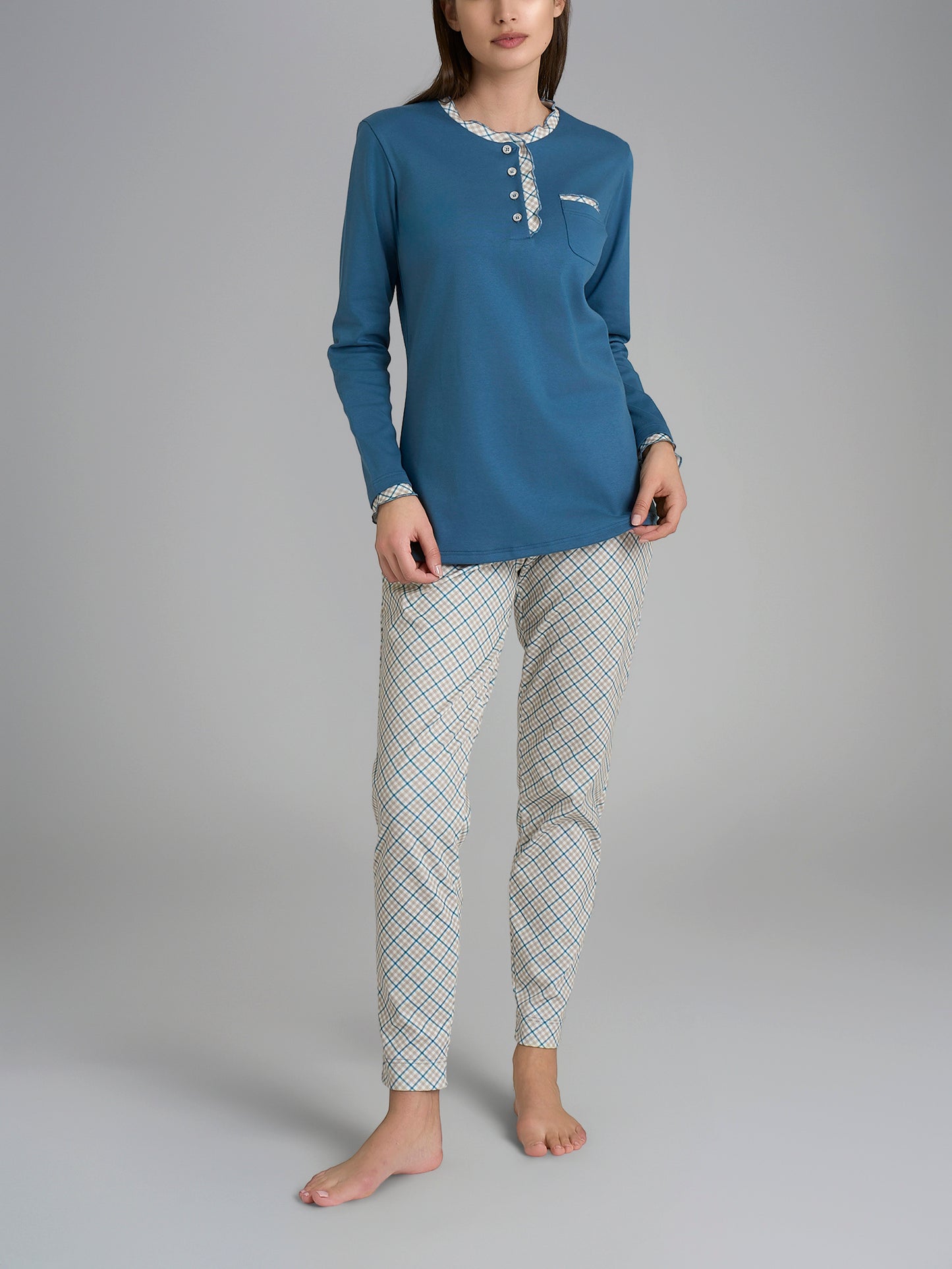 Pigiama donna Ragno caldo cotone DR66N1 serafino