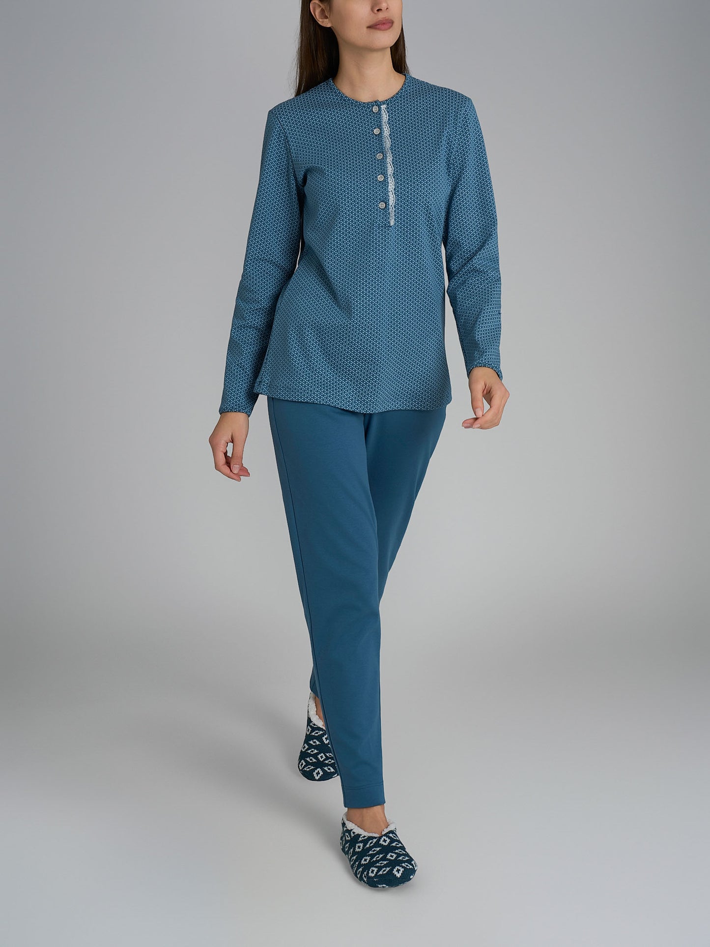 Pigiama donna Ragno caldo cotone DR67N1 serafino