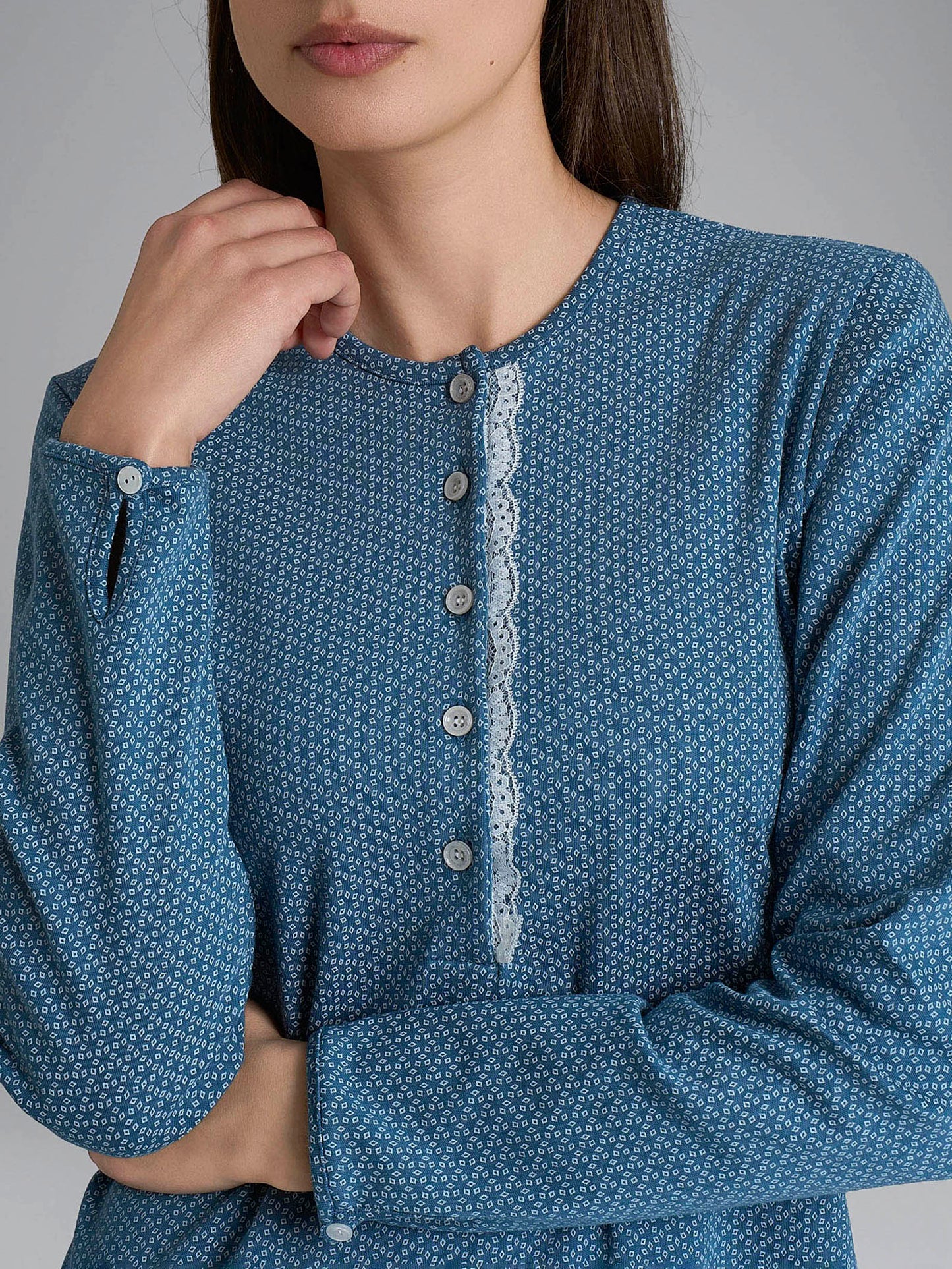 Camicia da notte  donna Ragno caldo cotone DR67NK serafino