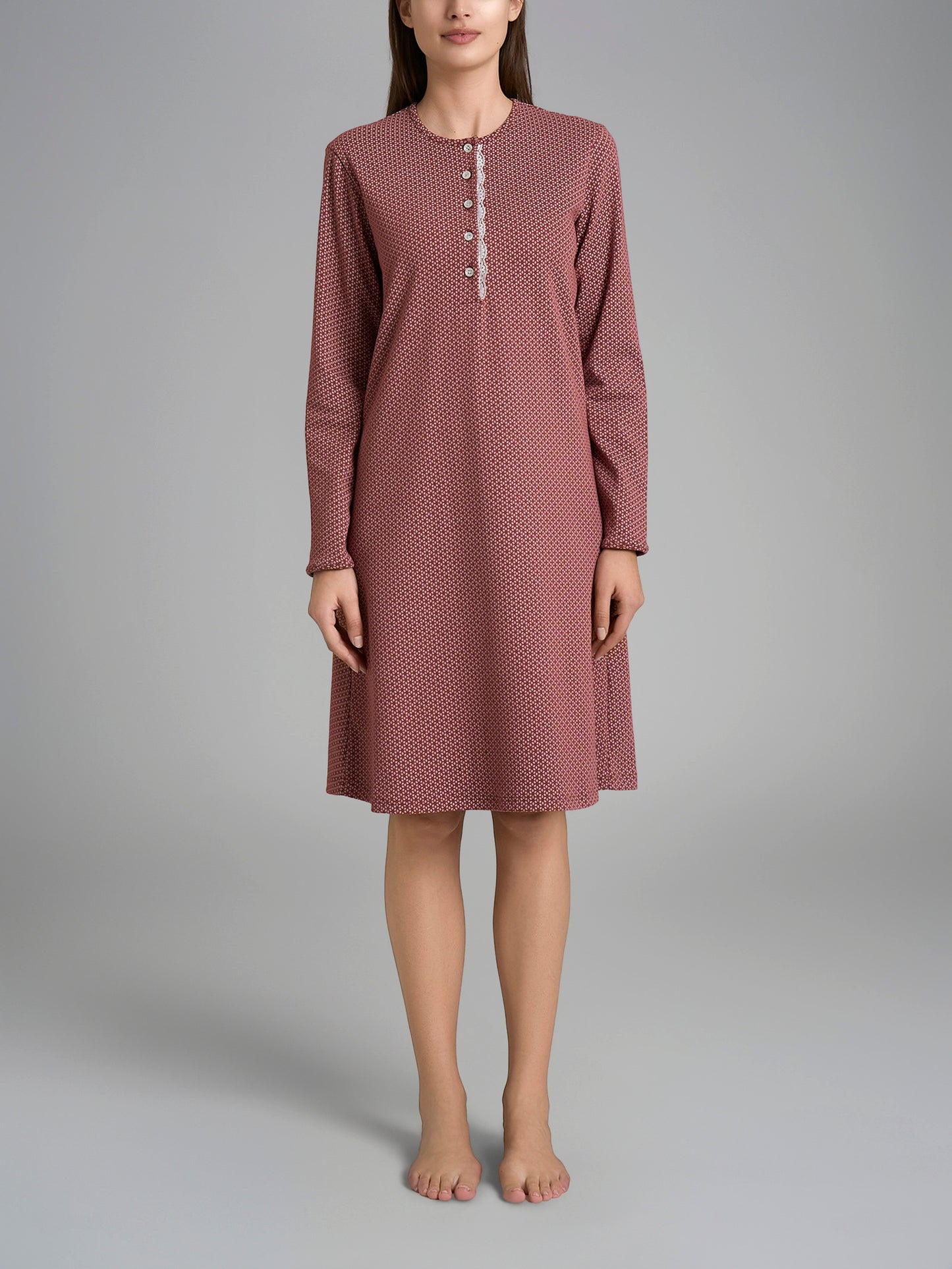 Camicia da notte  donna Ragno caldo cotone DR67NK serafino