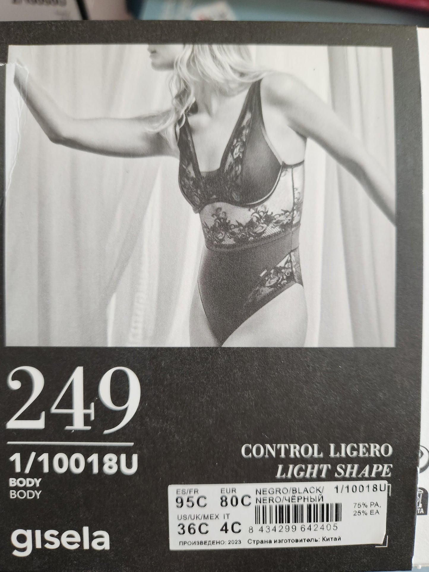 Body Gisela donna in pizzo contenitivo leggero art. 249 1/10018U