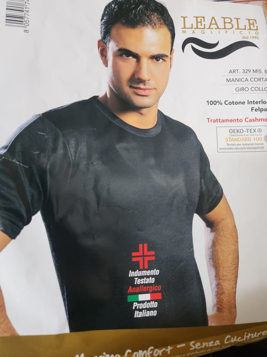 Maglia intima Leable uomo manica corta girocollo caldo cotone