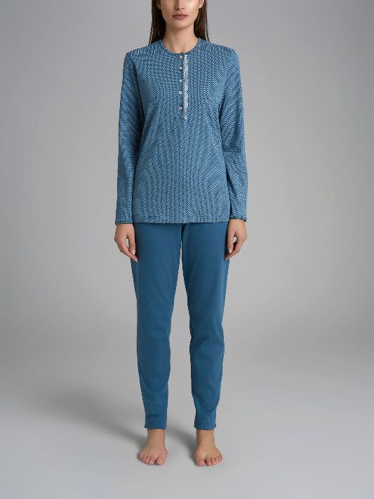 Pigiama donna Ragno caldo cotone DR67N1 serafino