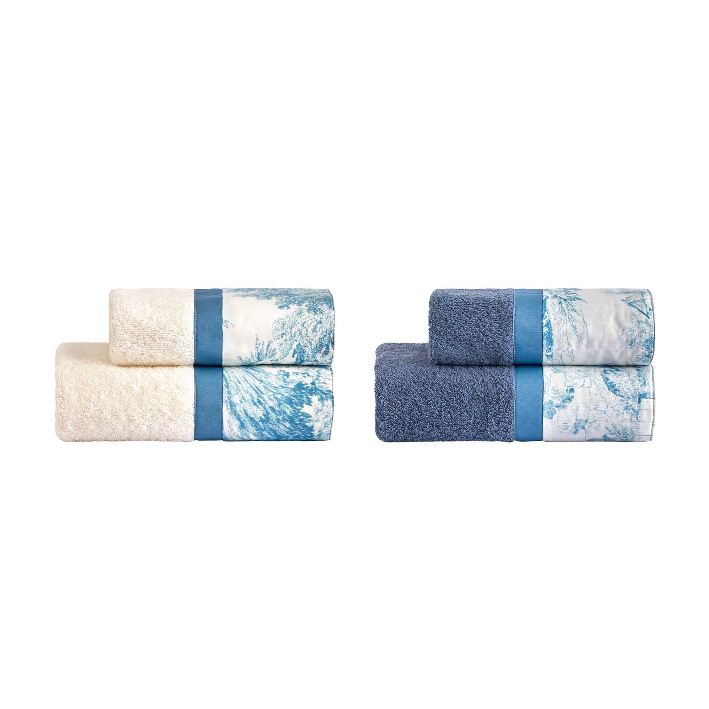 Asciugamani Biancoperla 2+2 Toile de jouy