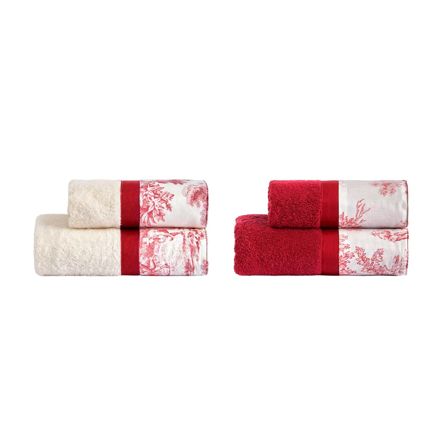 Asciugamani Biancoperla 2+2 Toile de jouy