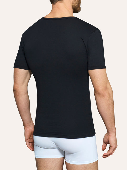 Maglia intima uomo Ragno caldo cotone U801A8 manica corta scollo a V