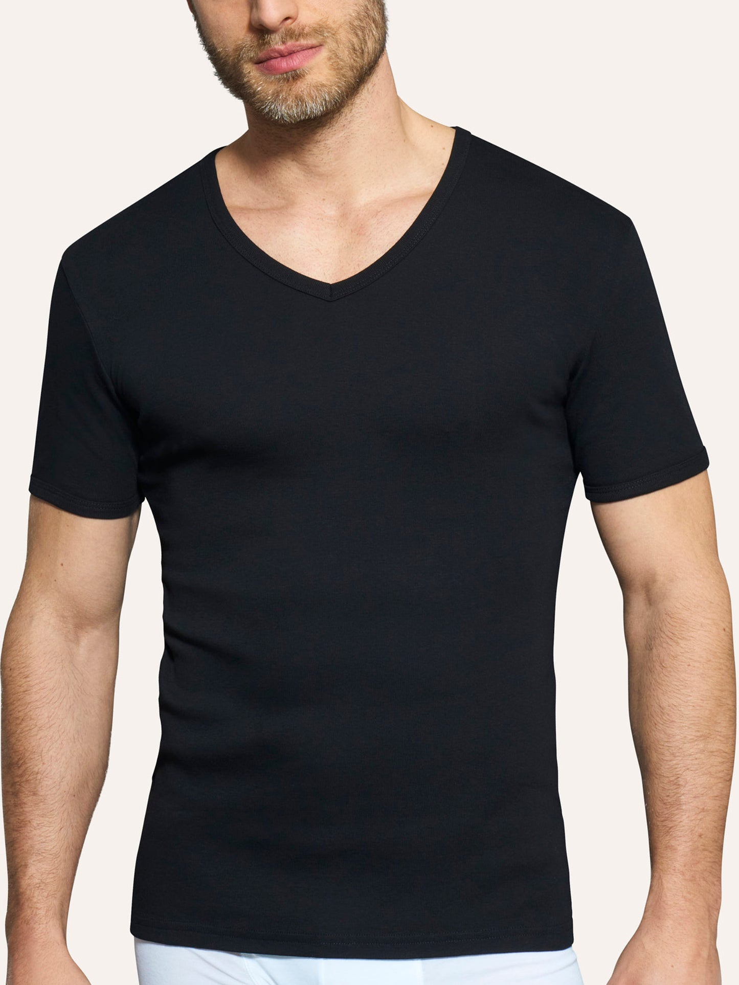 Maglia intima uomo Ragno caldo cotone U801A8  manica corta scollo a V