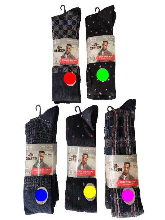 Calzino uomo Charro caldo cotone conf. 3paia lungo fantasia 1 2 3 4 5