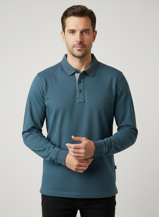 Polo uomo Buger manica lunga in caldo cotone