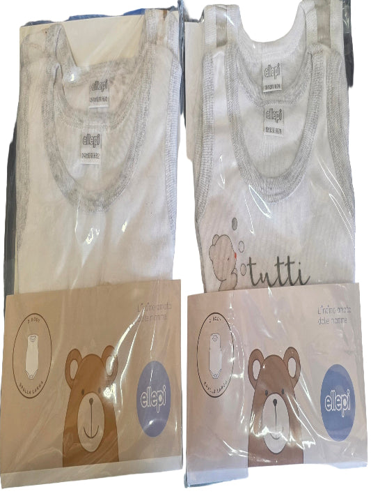 Body neonato Ellepi cotone spalla larga conf. 2PZ