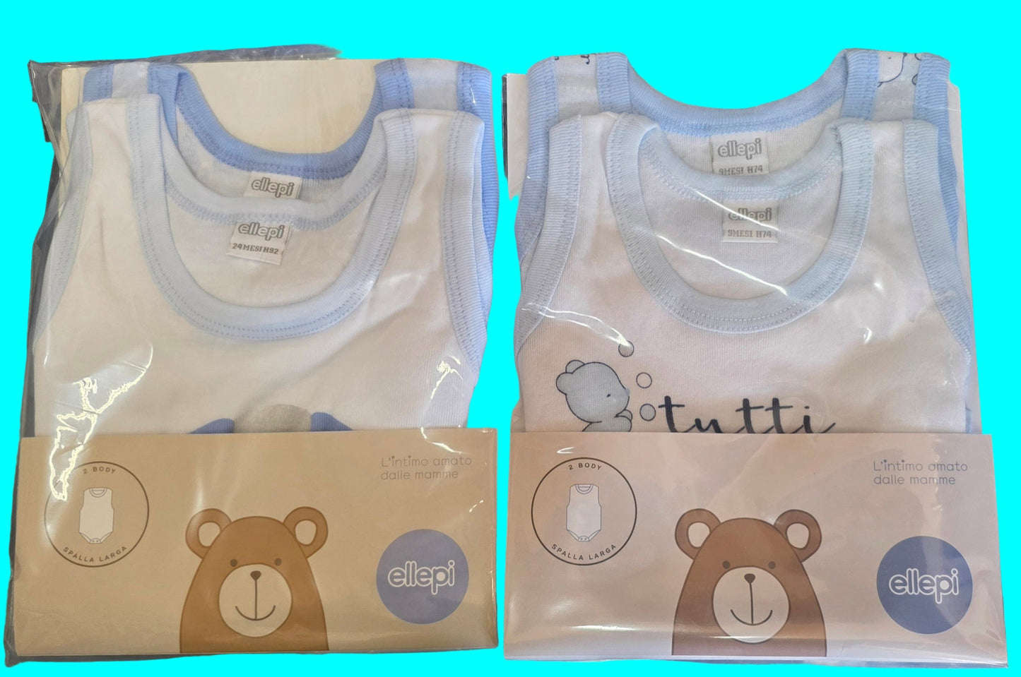 Body neonato Ellepi cotone spalla larga conf. 2PZ