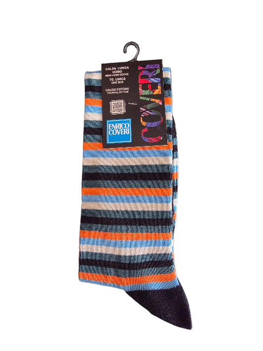 Calzino uomo Coveri lungo caldo cotone fantasia righe