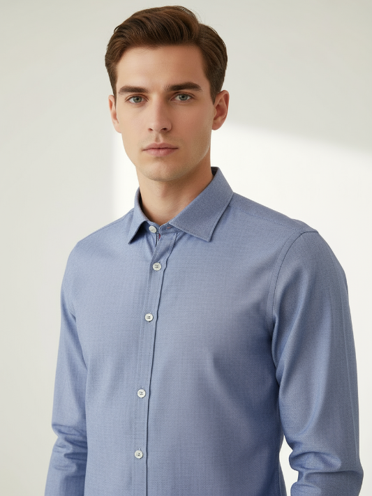 Camicia Buger uomo manica lunga verde, blu o azzurra (art. 50079)