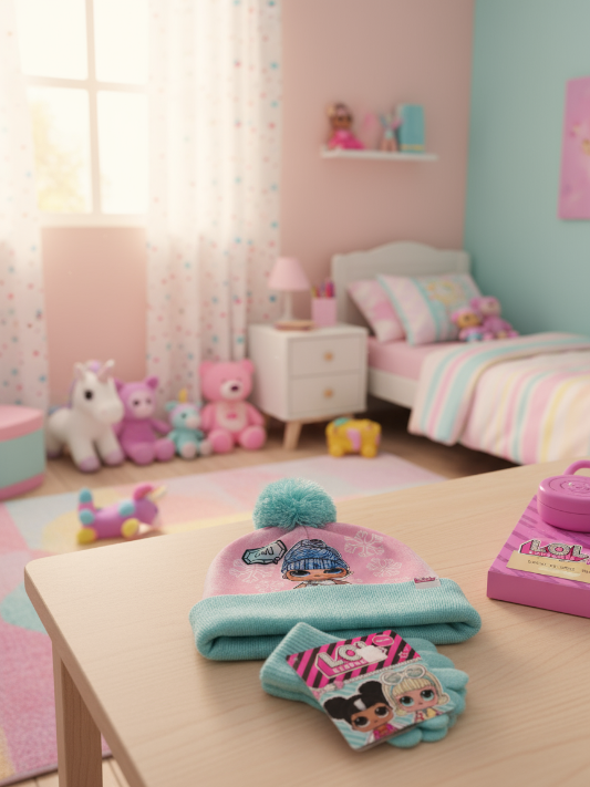 Cappello più guanti completo bimba LOL