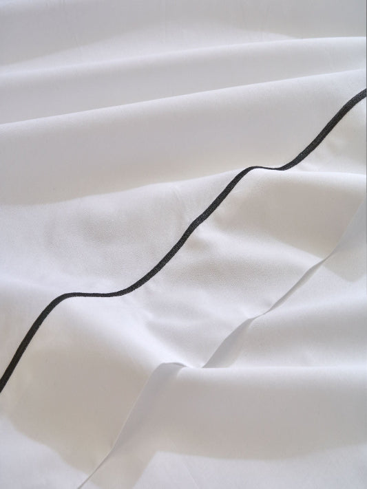 Lenzuola Biancoperla matrimoniale Bacchetta rigo BLU