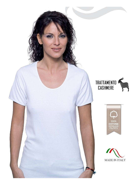 Maglia intima donna Leable mezza manica caldo cotone paricollo art. 259