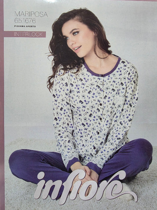 Pigiama donna Infiore cotone interlock aperto MRP1676