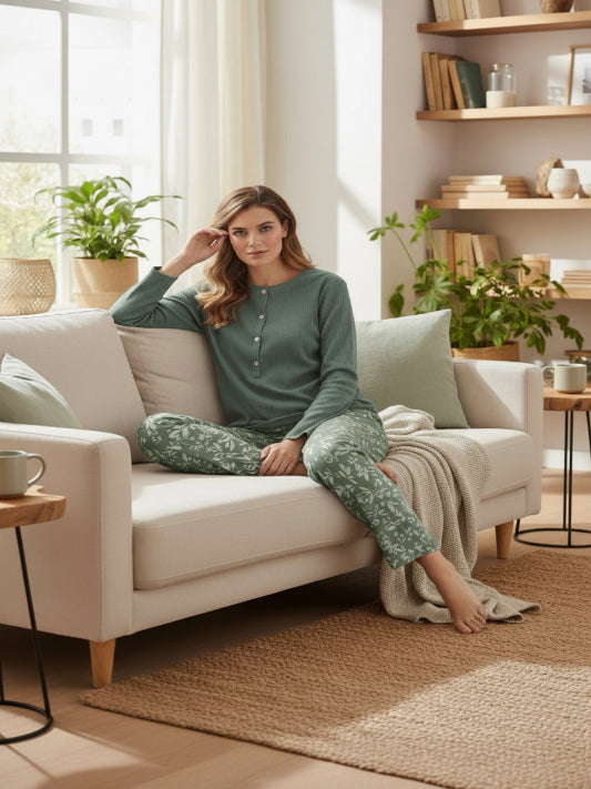 Pigiama Linclalor donna caldo cotone art. LP292887 serafino