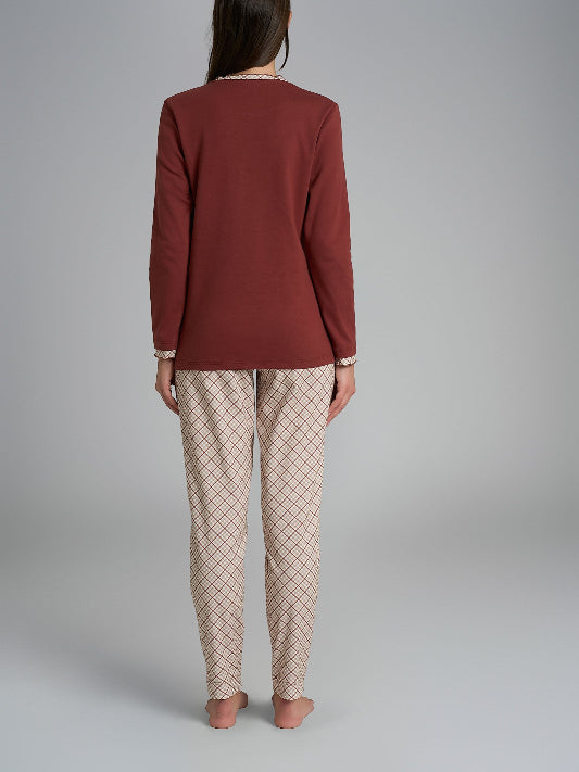 Pigiama donna Ragno caldo cotone DR66N1 serafino