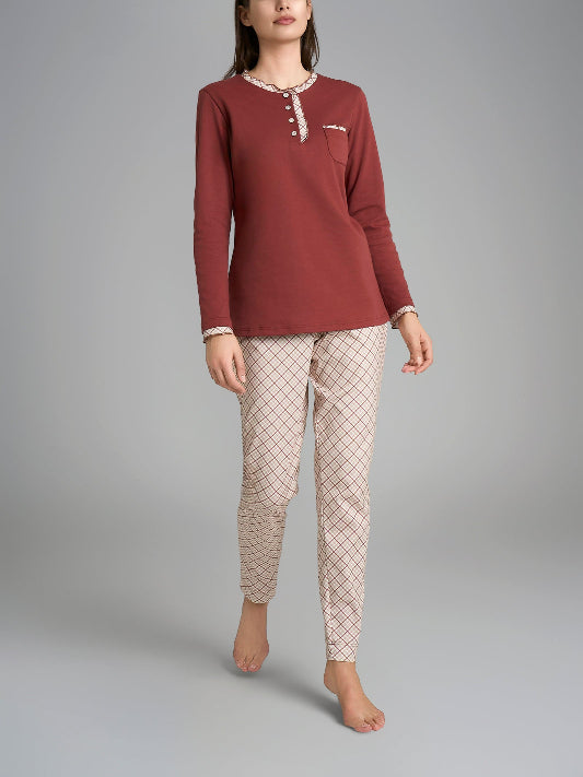 Pigiama donna Ragno caldo cotone DR66N1 serafino