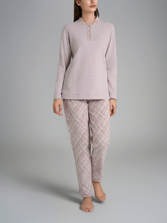 Pigiama donna Ragno caldo cotone eco Pile DR91N1 serafino