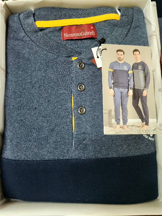 Pigiama Nazareno Gabrielli uomo cotone caldo art.U5011/2