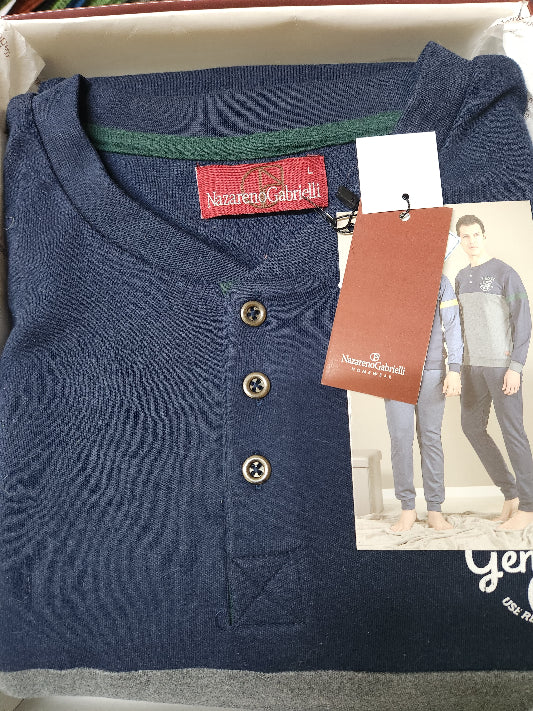 Pigiama Nazareno Gabrielli uomo cotone caldo art.U5011/2