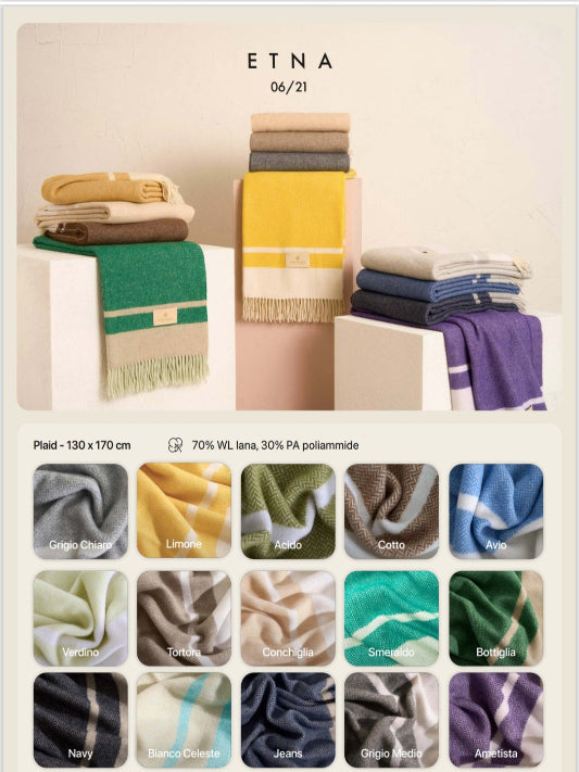 Plaid Biancoperla mod. Etna