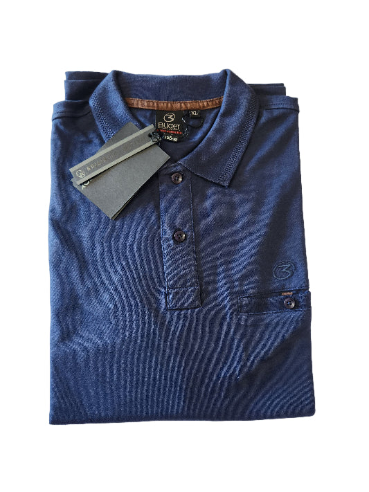 Polo uomo Buger manica lunga in caldo cotone con taschino