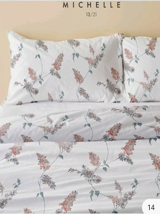 Lenzuola matrimoniali Biancoperla mod. Michelle king 100% percalle