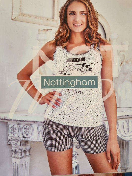 Pigiama donna Nottingham spalla larga pantalone corto