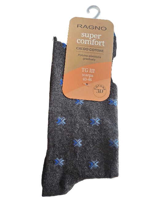 Calzini uomo Ragno caldo cotone lunghi polsino 3D elasticità graduata K23 stelle