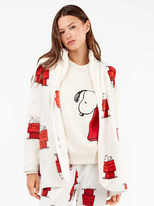 Vestaglia donna Gisela Snoopy in pile con zip 2/20333