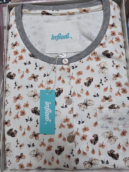 Pigiama donna Infiore cotone interlock aperto MRP1676