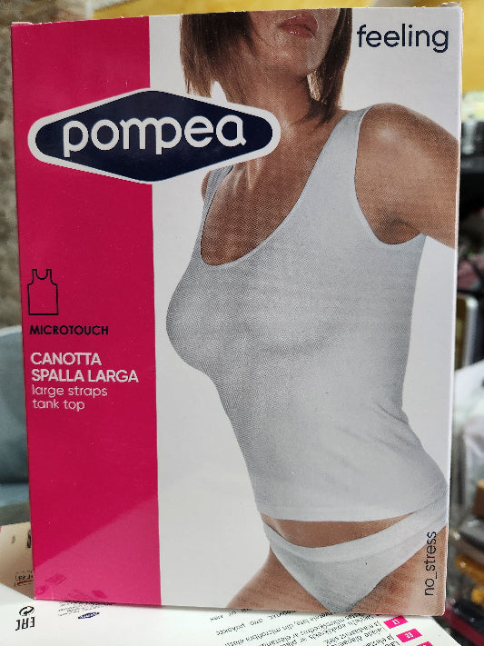 Canottiera donna Pompea spalla larga microfibra 1560 conf.2pz