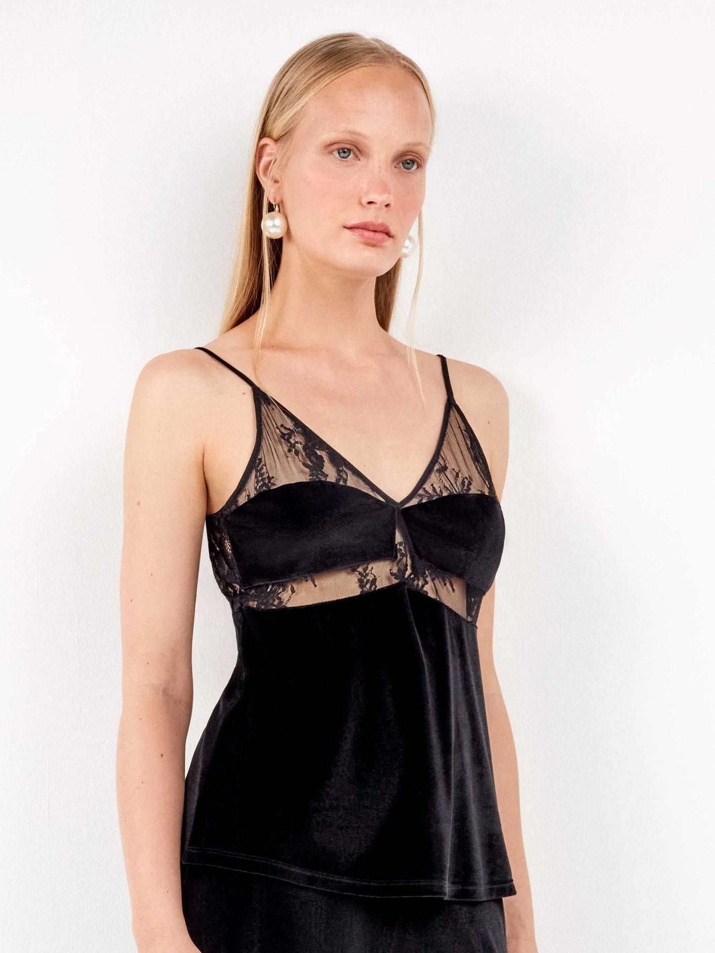 Top donna gisela in velluto e tulle 2/80006