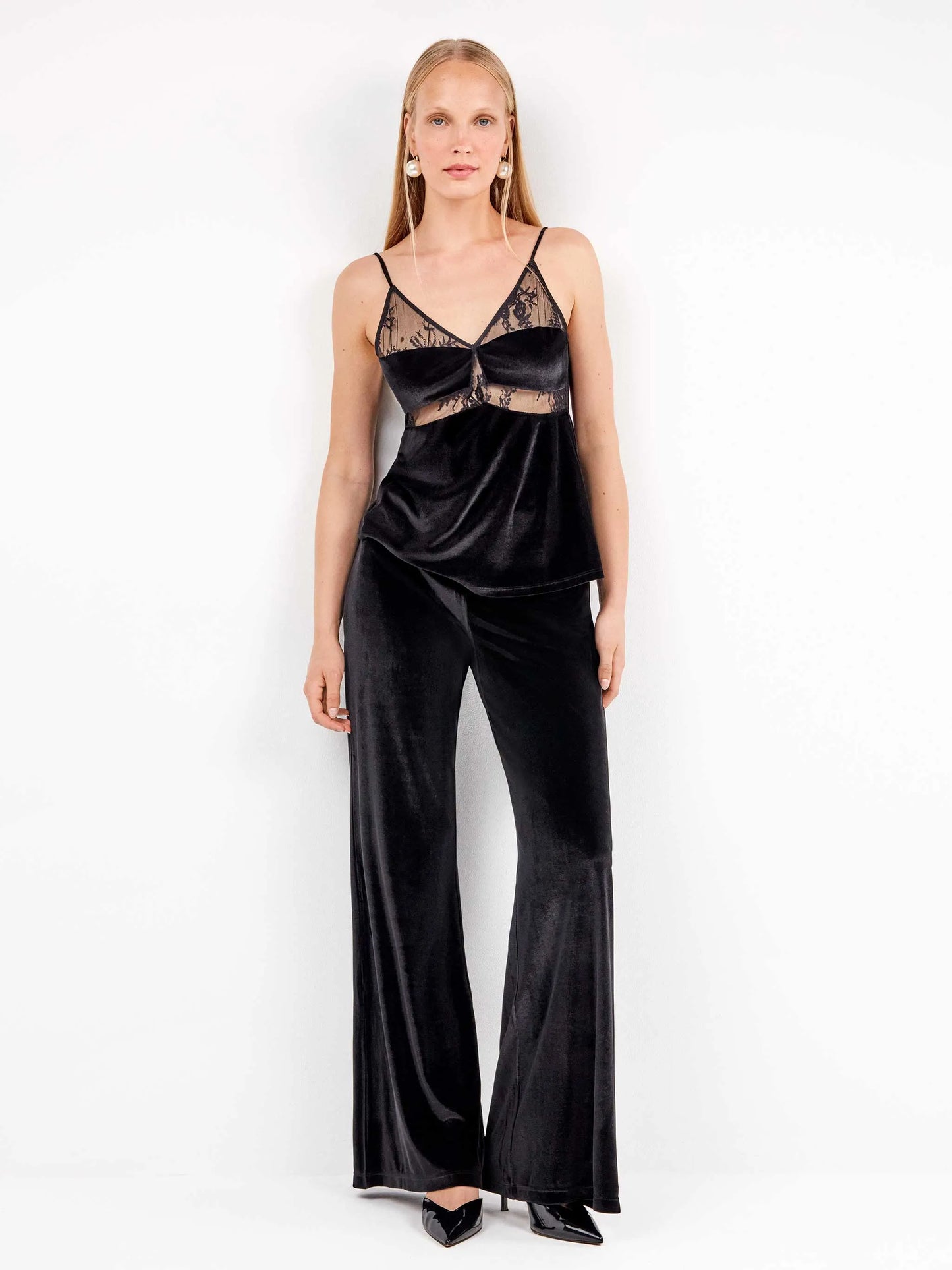 Top donna gisela in velluto e tulle 2/80006