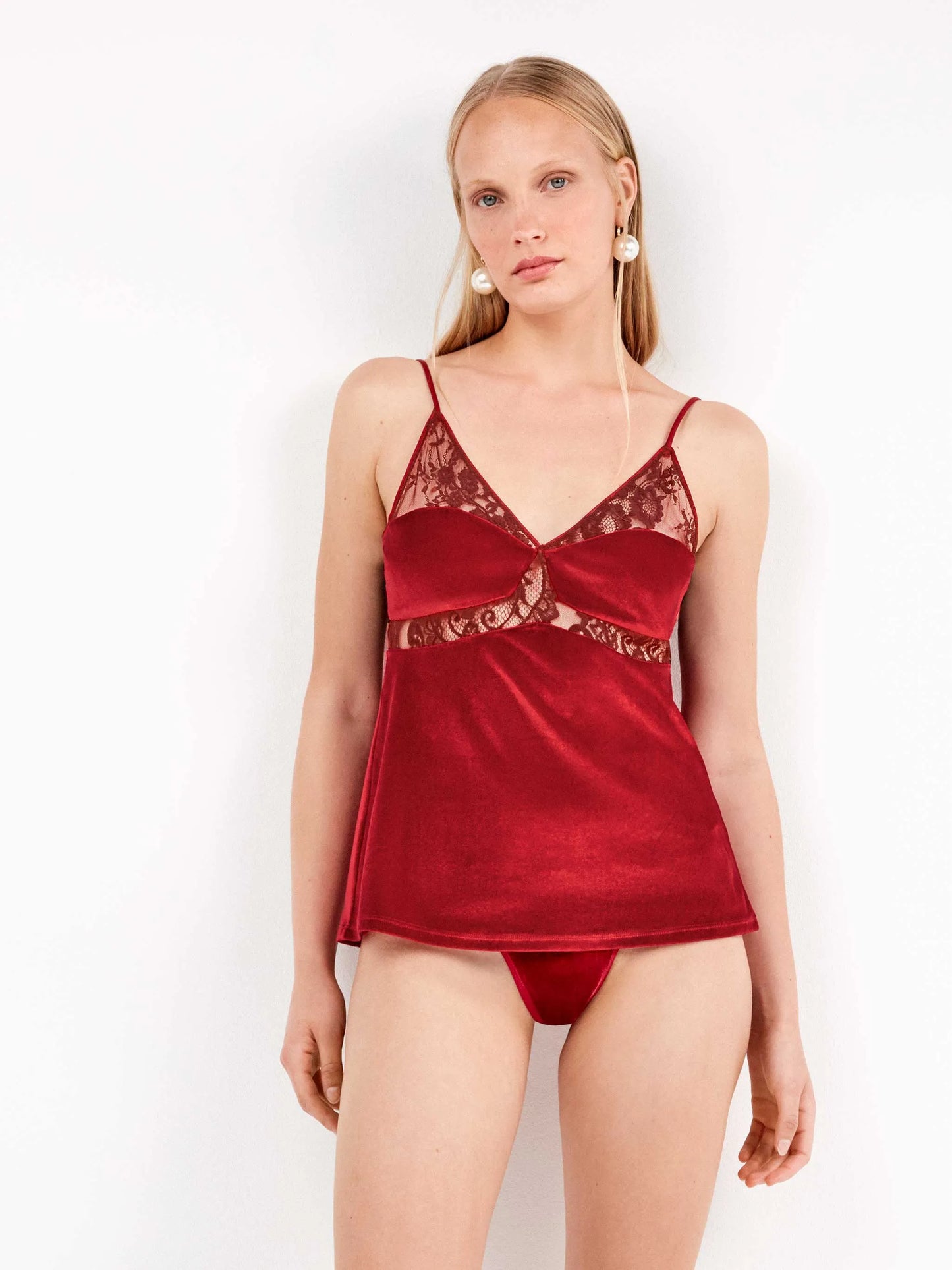 Top donna gisela in velluto e tulle 2/80006